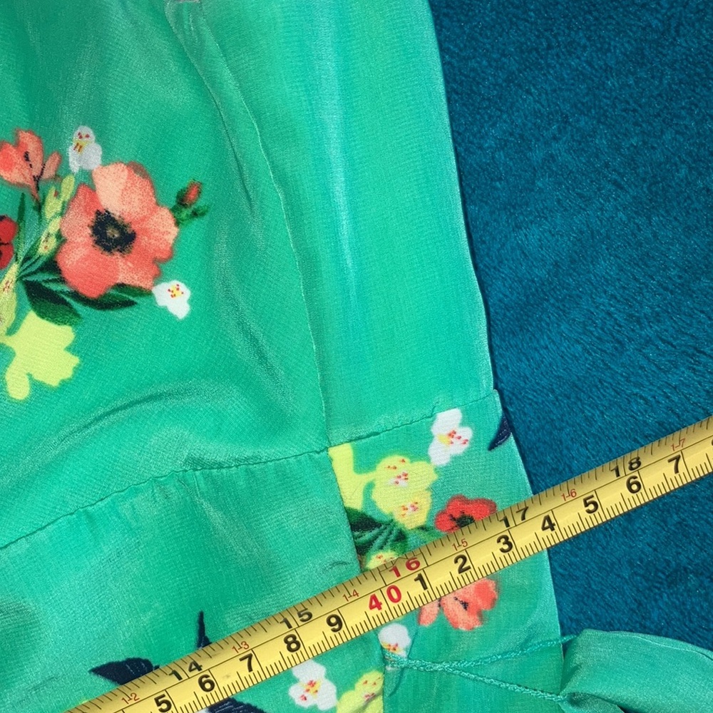 Dress barn green floral bird printed sleeveless Easter dress - Picture 12 of 14